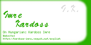 imre kardoss business card